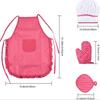 4/11Pcs Pink Apron for Little Girls Gift Kids Kitchen Chef Baking Tool