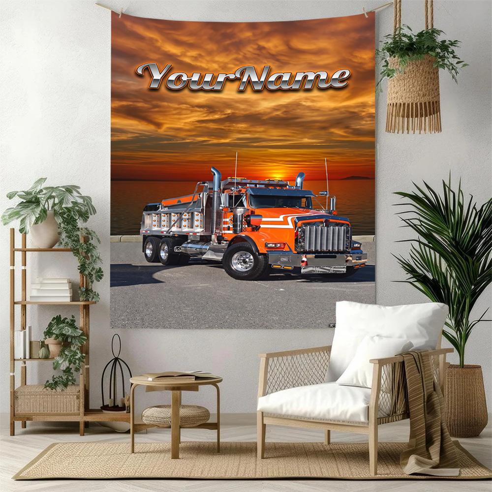 Kw Heavy Trucks Custom Your Name Wall Decor Tapestry Art For Pet Memorial Birthdaywedding Party Backdrop Family Gift