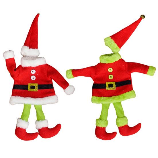 Santa Suit Wine Bottle Cover Christmas Wine Bottle Topper Covers with Leg And Hat Holiday Dining Table Centerpiece for Xmas Party Decor