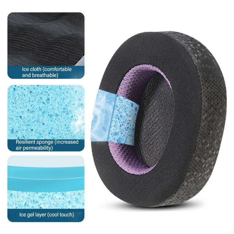 Cooling Gel Earpads Ear Cushions Cover Replacement for WH 1000XM5 Headsets, Noise Isolation Foam