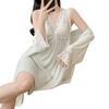 1011 New Sexy Pajamas Women's Summer Loose Pajamas Pure Japanese Sweet Ice Ribbon Chest Pad Loungewear