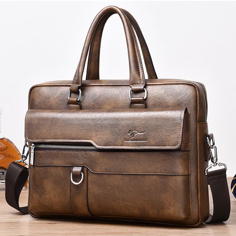 

Mackangaroo Men Genuine Leather Casual Shoulder Handbag Brown