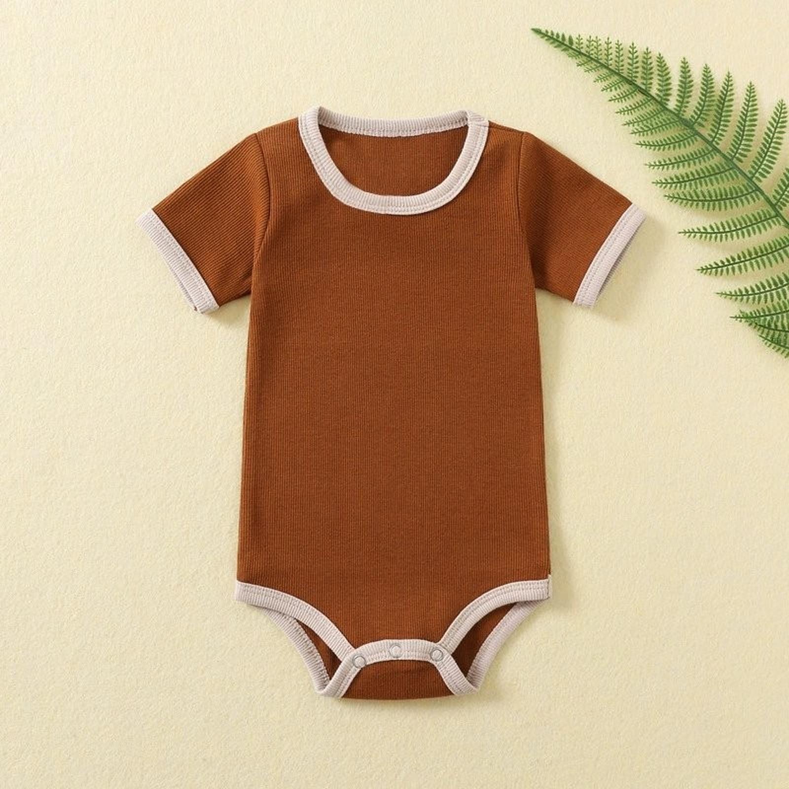 

Модный боди с воротничком для малышки 9M светло-коричневого