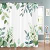 Tropical Plant Leaves Bath Curtain Waterproof Fabric Shower Curtains Colorful Leaf Pattern Bathtub Screen For Bathroom Decor