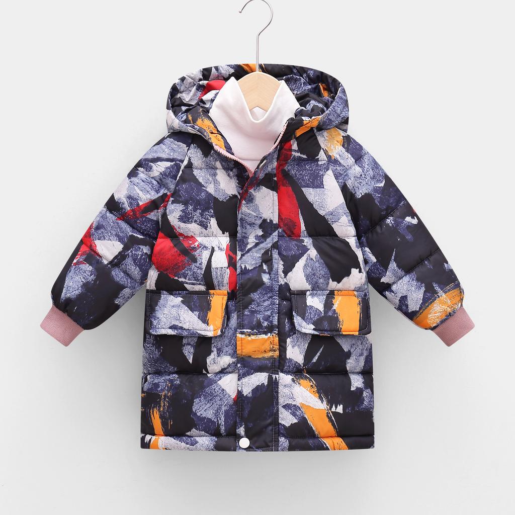 Kinder Daunen Lange Oberbekleidung Herbst Winter Kleidung Jungen Mädchen Baumwolle Gefütterte Parka Jacken Große Kinder Dicke Warme Baumwollmäntel