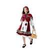 Sweet Fairy Tale Costume Women Cosplay Little Red Riding Hood Plush Cape Dress Farmhouse Maid Outfit Halloween Party