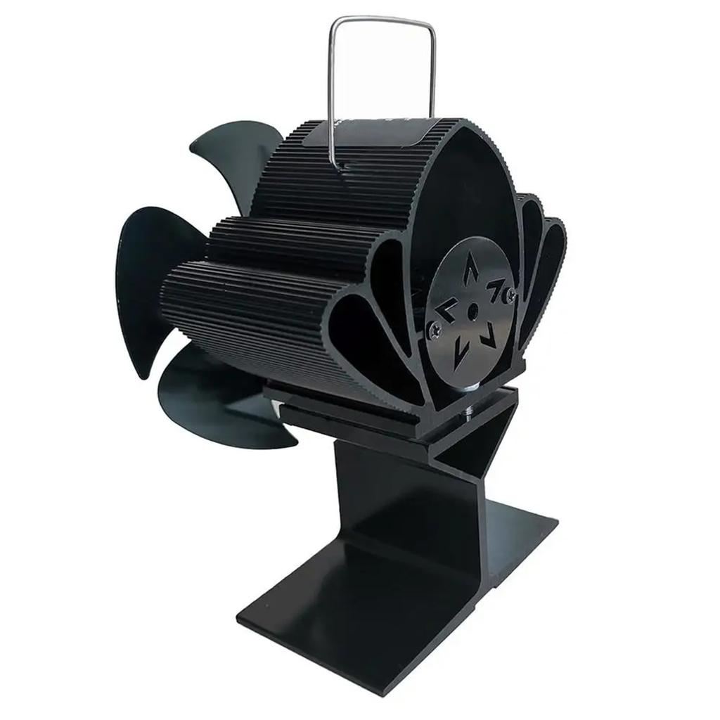 Fireplace Fan Stove Fan 6 Blades Heat Powered Quiet Fan Powerless Fan for Improved Heat Distribution and Overheat Protection