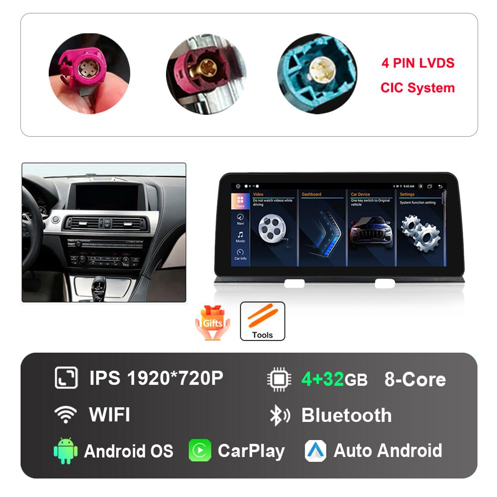 

12.3 inch for BMW 6 Series F06 F12 2010 - 2017 CIC NBT System DSP Stereo GPS HD Touch Screen Android Car Radio Multimedia Player