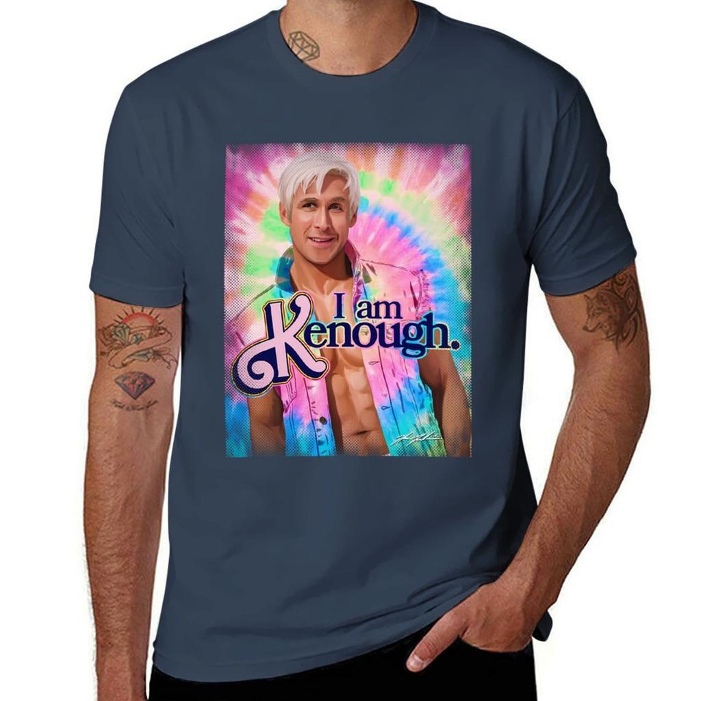 I Am Kenough Rainbow T-Shirt Funny T Shirts Man T Shirt for Man T Shirt Men 100% Cotton Luxury Brand T-Shirt