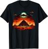 Aliens UFO Egyptian Pyramids | Science Fiction T-Shirt Custom Printed Graphic T Shirts Y2k Funny Shirt Camisas Streetwear