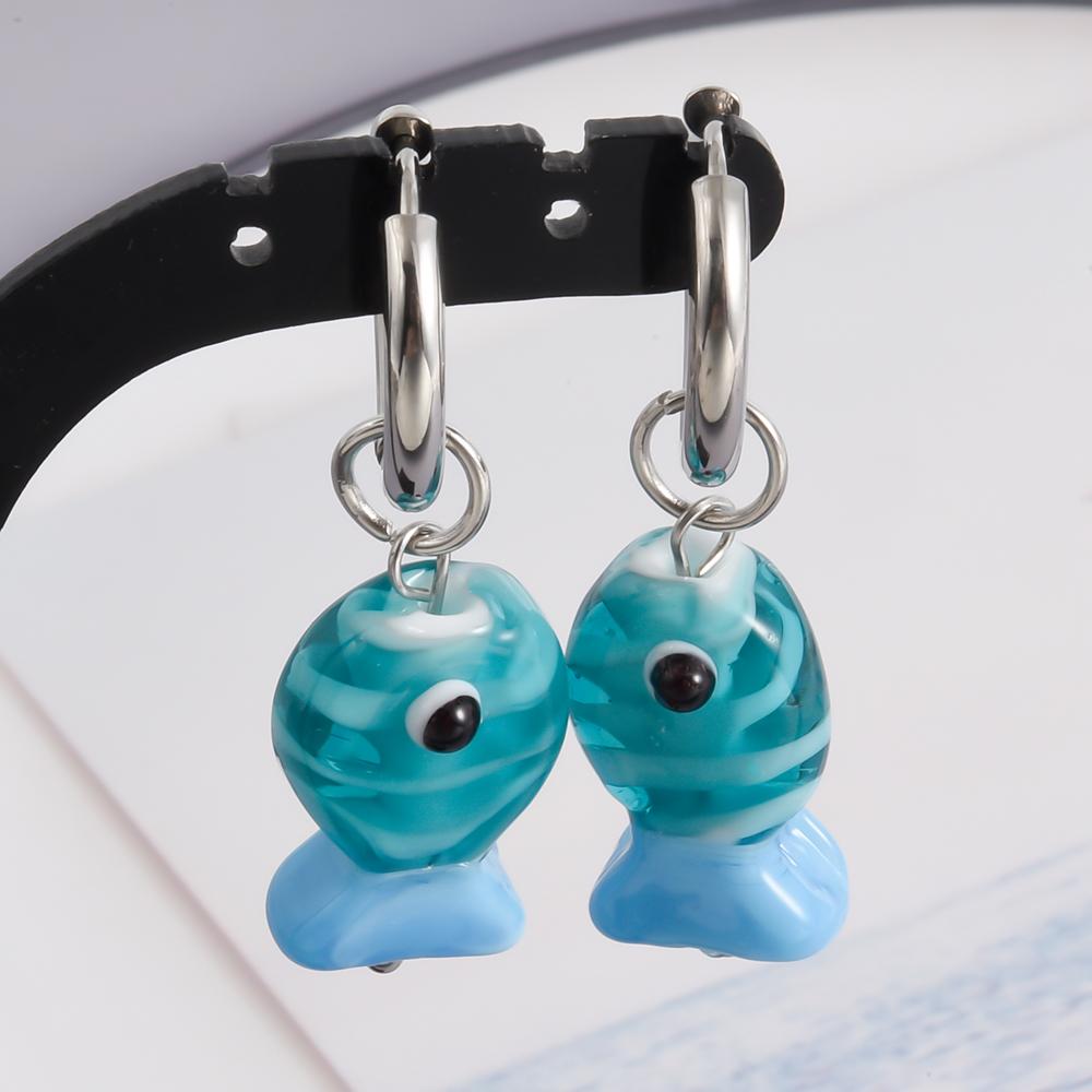 

Cute Marine Animals Coral Tree Clownfish Crab Lobster Seahorse Hoop Earrings Girls Fashion Gifts Summer Beach Jewelry Charms New