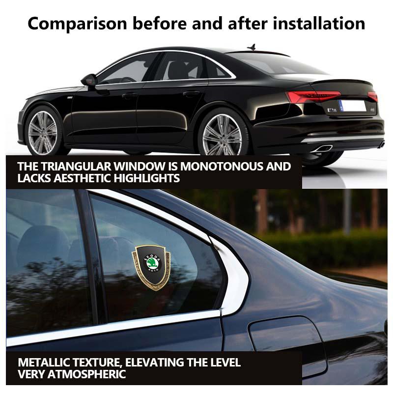 AAAAS1 Stylizacja Samochodu 3D Tarcza Metalowy Emblemat Odznaka Naklejka Dekoracja Naklejka Dla Skoda S Kodiaq Octavia 2 3 Yeti Karoq Rapid Fabia VII VRS
