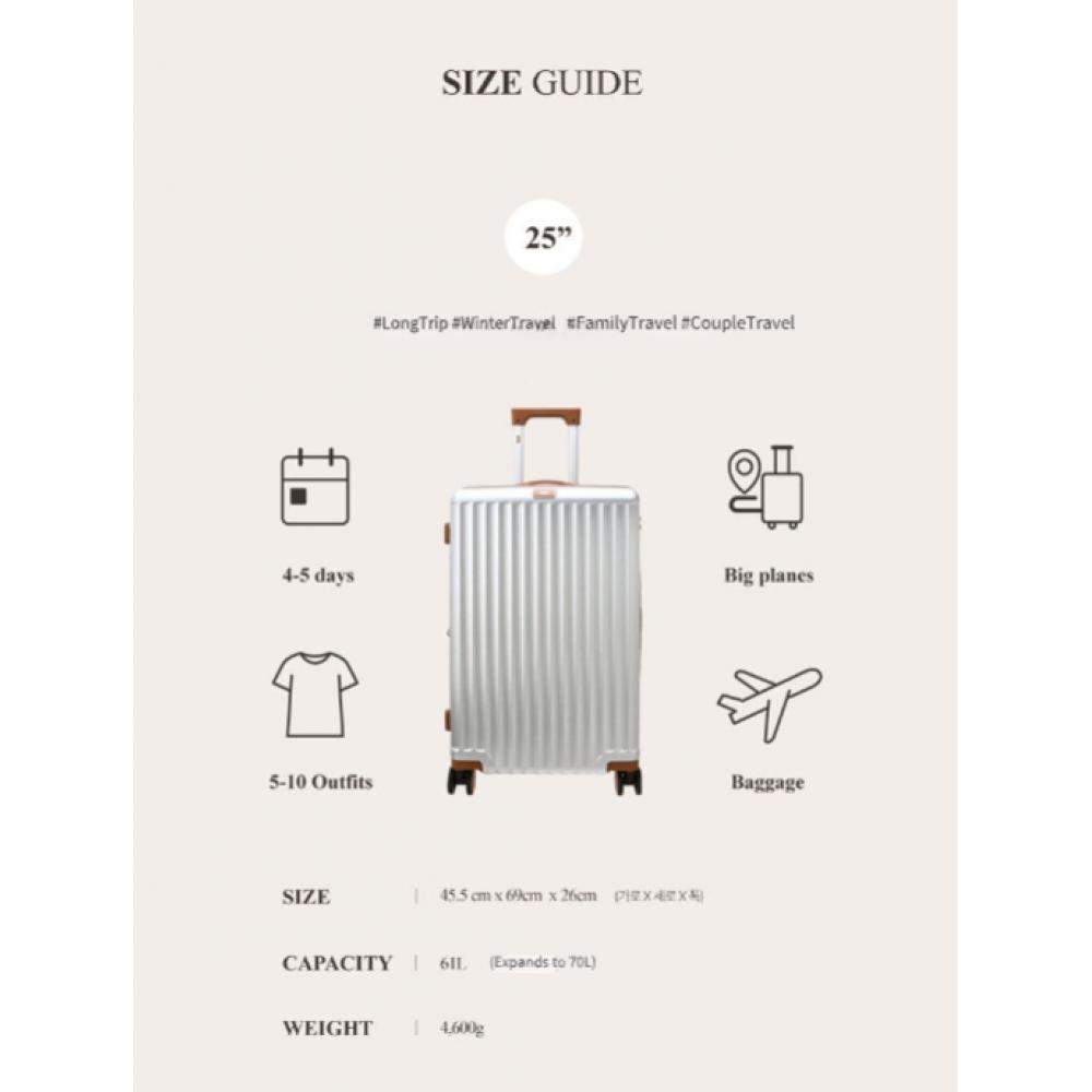 Daks Silver Polycarbonate Hard Case 25inch Dbba6e570sv