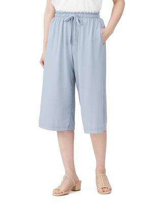 Iyashi Weites Kleid Größen Damen Hose, M-L, Blau/Grau