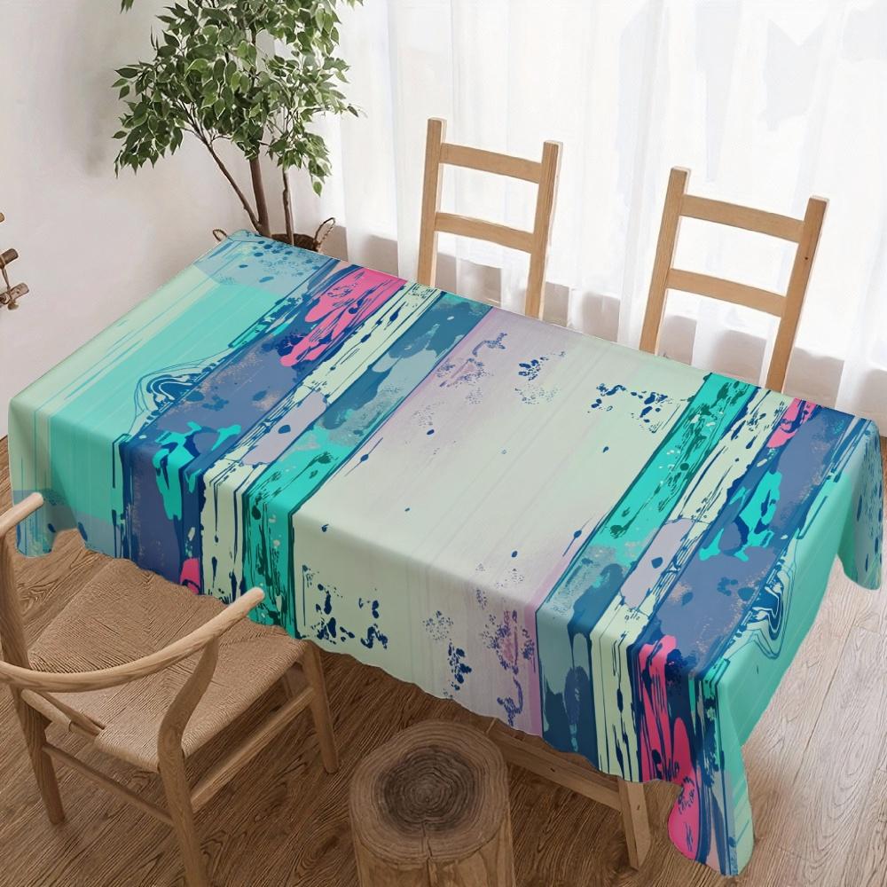 Jingyue Pet Unisex Abstract Watercolor Rectangle Table Cloth For Table Decor Kitchen Dining Waterproof Reusable Tablecloth For Table Dining Room