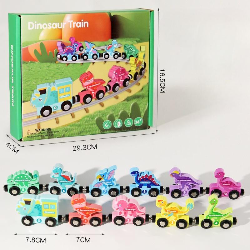 Children'S Wooden Magnetic Digital Train Building Block Assembly Car Baby Enlightenment Early Education Digital Cognitive Educational Toys