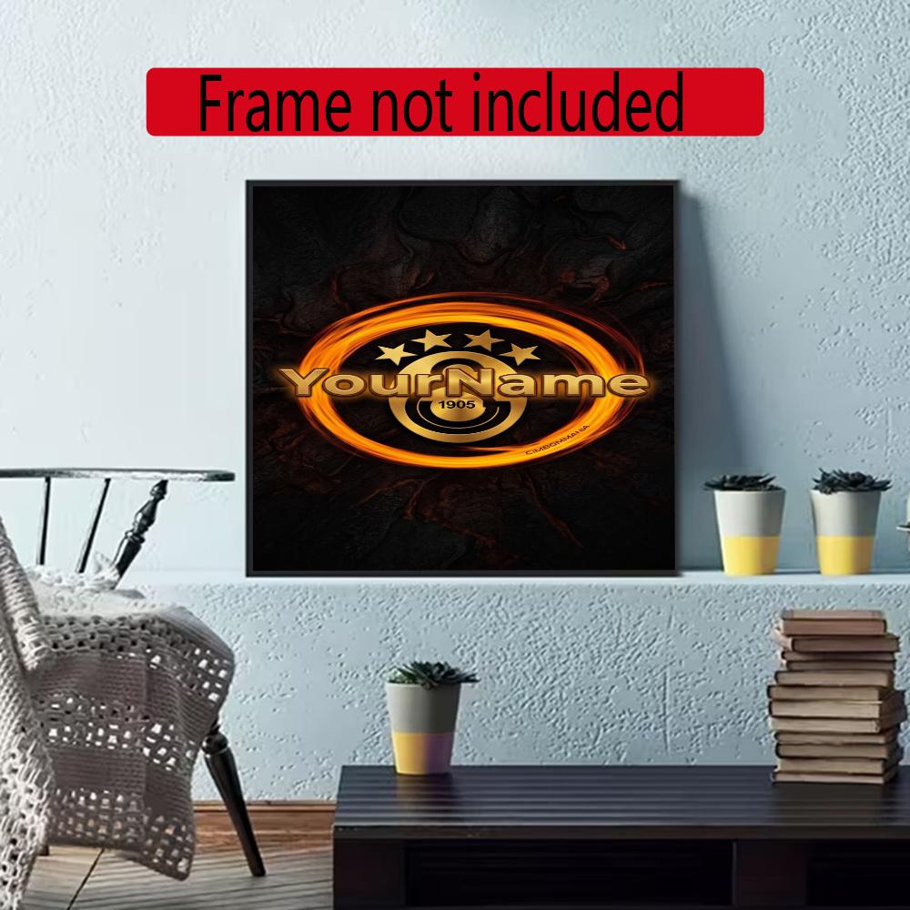 Galatasaray Customize Your Name Diamond Painting Round Diamond Diy Frameless Holiday Artwork Suitable For Home Office Wall Decoration