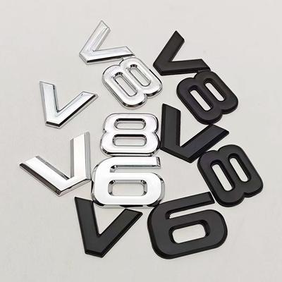 V6 V8 Emblem Metal Sticker Badge Fender For V6 V8 Racing Emblem Auto For Car Motorcycle Truck SUV Accessories