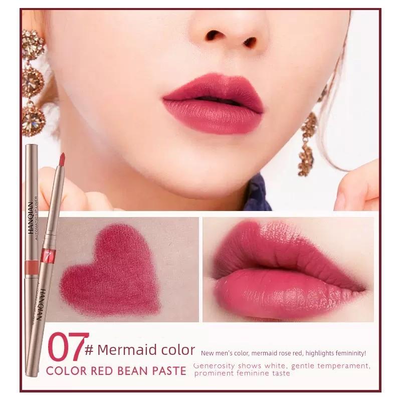 Automatic Rotating Lip Pencil, Lip Liner, Waterproof, Long-Lasting, Non-Fading, Beginner Lip Primer, Lip Biting