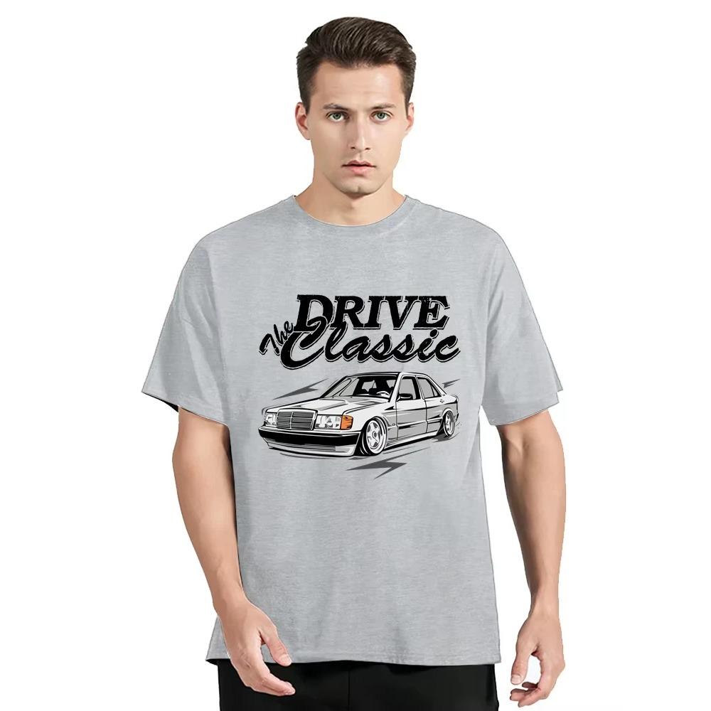 Awesome W201 Drive The Classic Car T-Shirt 190E Vintage Cars Graphic Tops Tees Men Clothing Cotton Tshirt Casual T Shirt