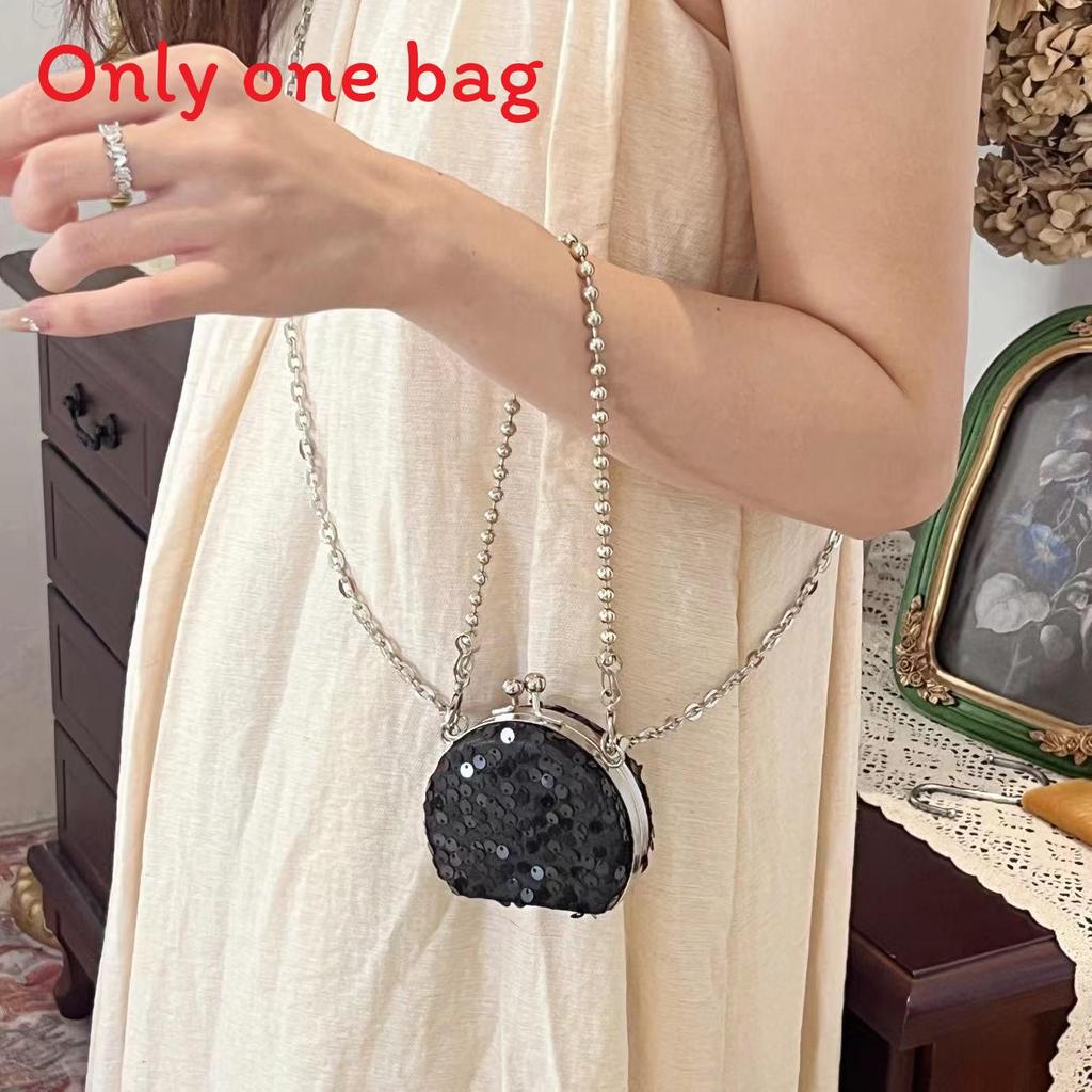 Acrylic Mini Box Bag With Chain Strap And Sequin Embellishments For Casual Travel