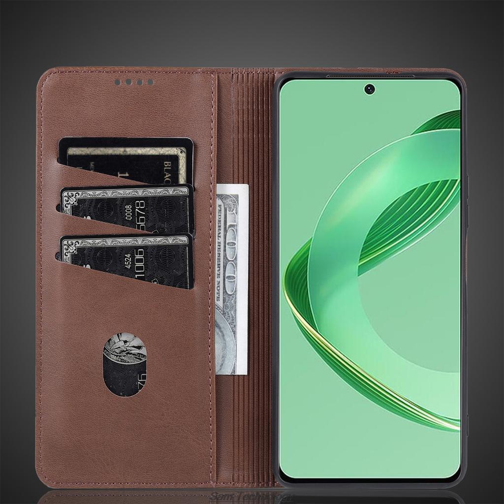 Deluxe Magnetic Adsorption Leather Fitted Case for Huawei Nova 12 SE / Nova12 SE Flip Cover Protective Case Capa Fundas Coque