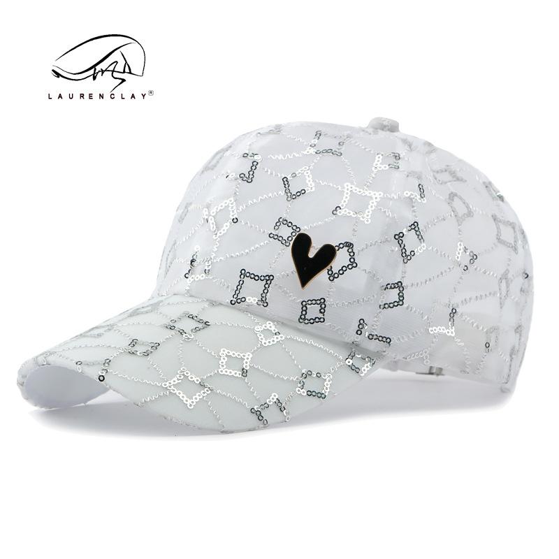 Fashion Hat Women's Personality Sequins Mesh Breathable Cap Summer Breathable Mesh Hardtop Baseball Cap Tide