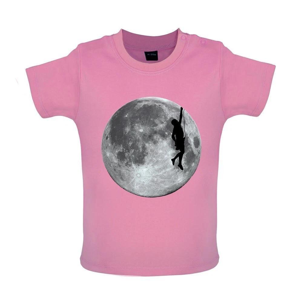 Mountaineering Moon -Baby Kids Boys Girls Unisex T-Shirt / Romper Tees Top- Mountain Climb Space Mountaineer Love 100