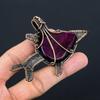 Amazing Pink Flash Labradorite Gemstone Handmade Pure Copper Wire Wrapped Fish Pendant Jewelry