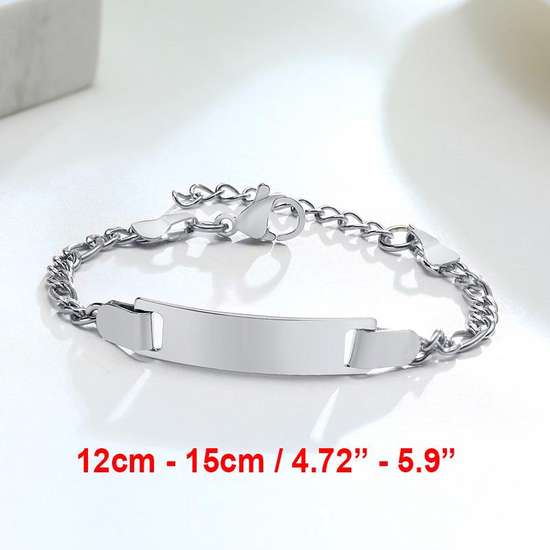 Vnox Mom Daughter Anti Allergy Stainless Steel Baby Bracelets Personalize Name Birth Date Bar Custom Girls Boys Baptism Gifts