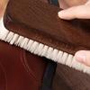 Weiche Woll-Schuhreinigungsbürste, Lederpflege, Multifunktionale Schuhputzbürste, Stiefelreiniger, Holzgriff