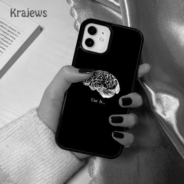 Krajews Anatomy Brain soft Phone Case Cover For iPhone 17 Air 16 15 14 plus 12 13 pro max coque Shell Fundas
