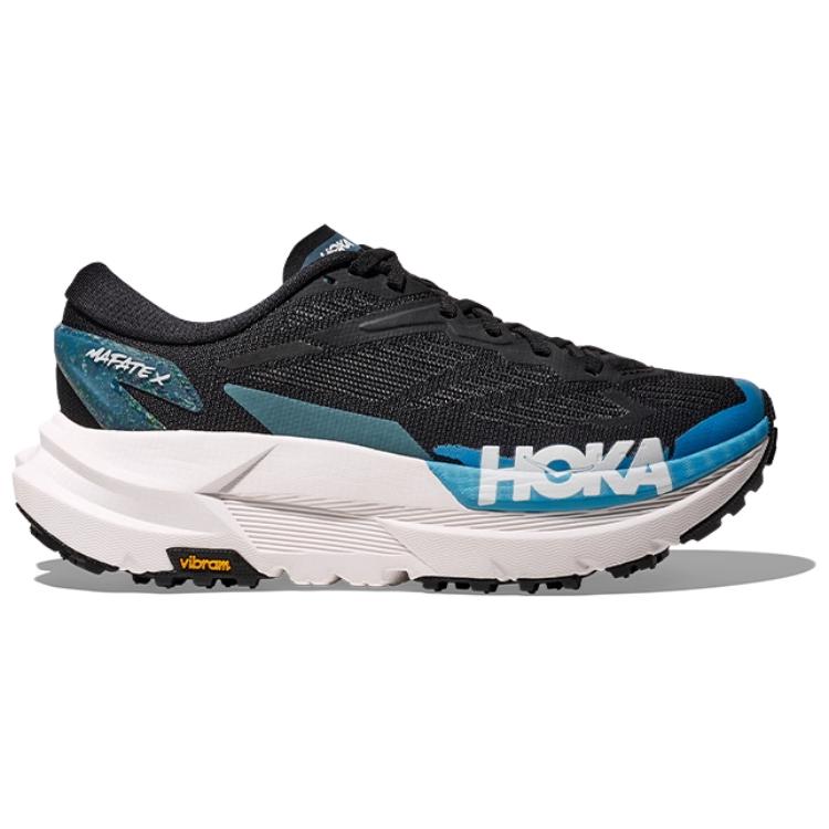HOKA One One Mafate X Classic Versatile Non-Slip Durable Breathable Lightweight Trail Running Shoes Women Sneakers Black Blue 1162010-BKSK