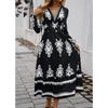 Women's Dresses Elegant Printed V Neck A-line Dresses