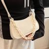 Popular new niche simple solid color chain underarm bag women's casual versatile Korean version commuter fashion messenger bag