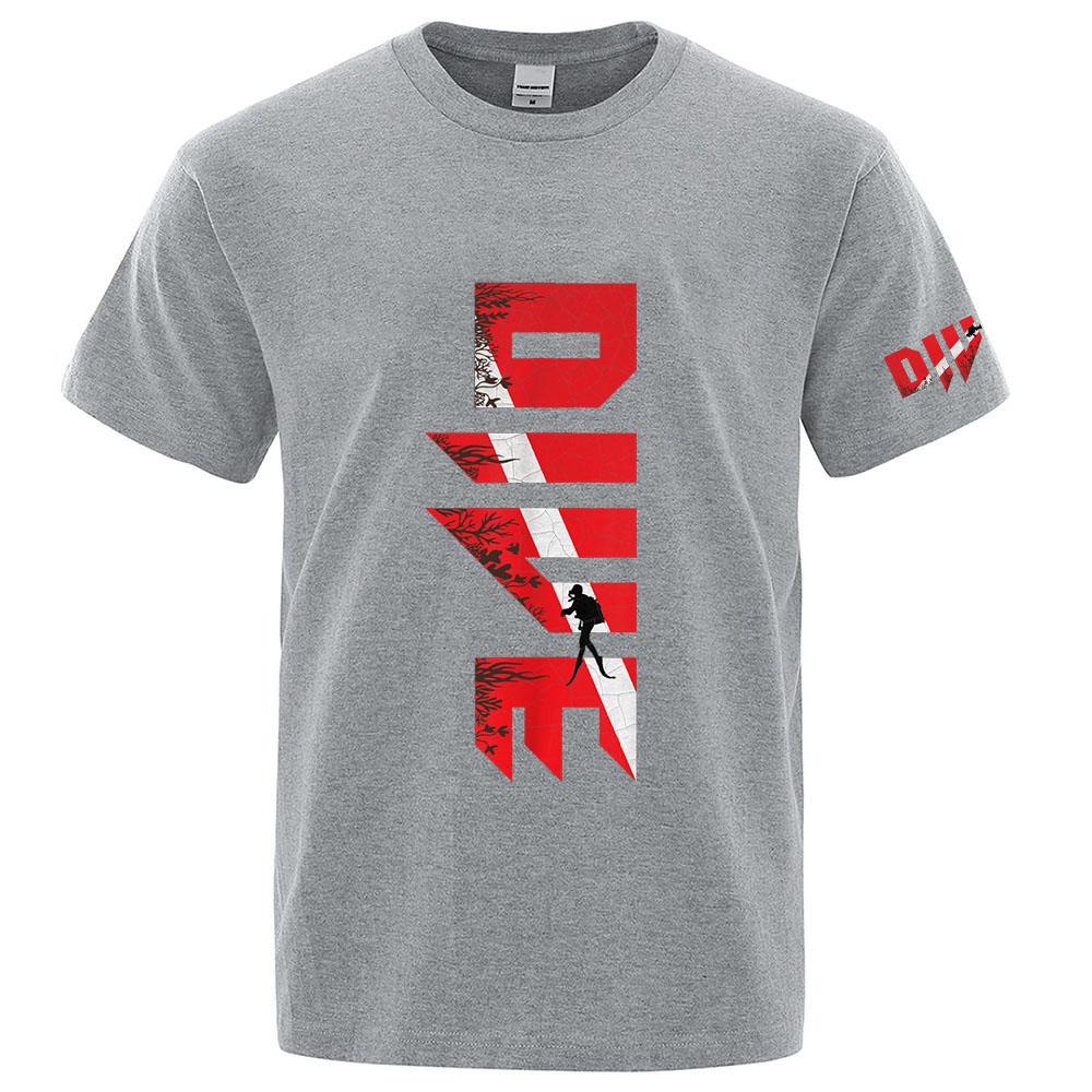 2025 Scuba Diving Diver Down Flag Print New Unisexs Summer Round Neck Ordinary Short Sleeve Tshirt Good Quality Comfortable Tops
