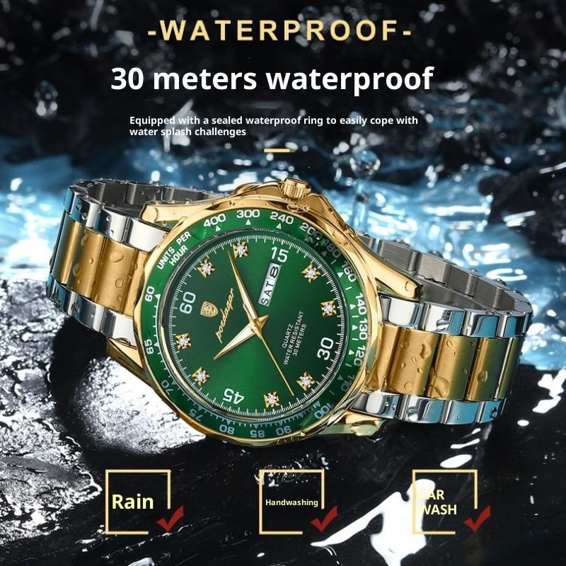 Top Brand Luxury Men's Watch New Waterproof Steel Band Quartz Waterproof Luminous Wrist Watch