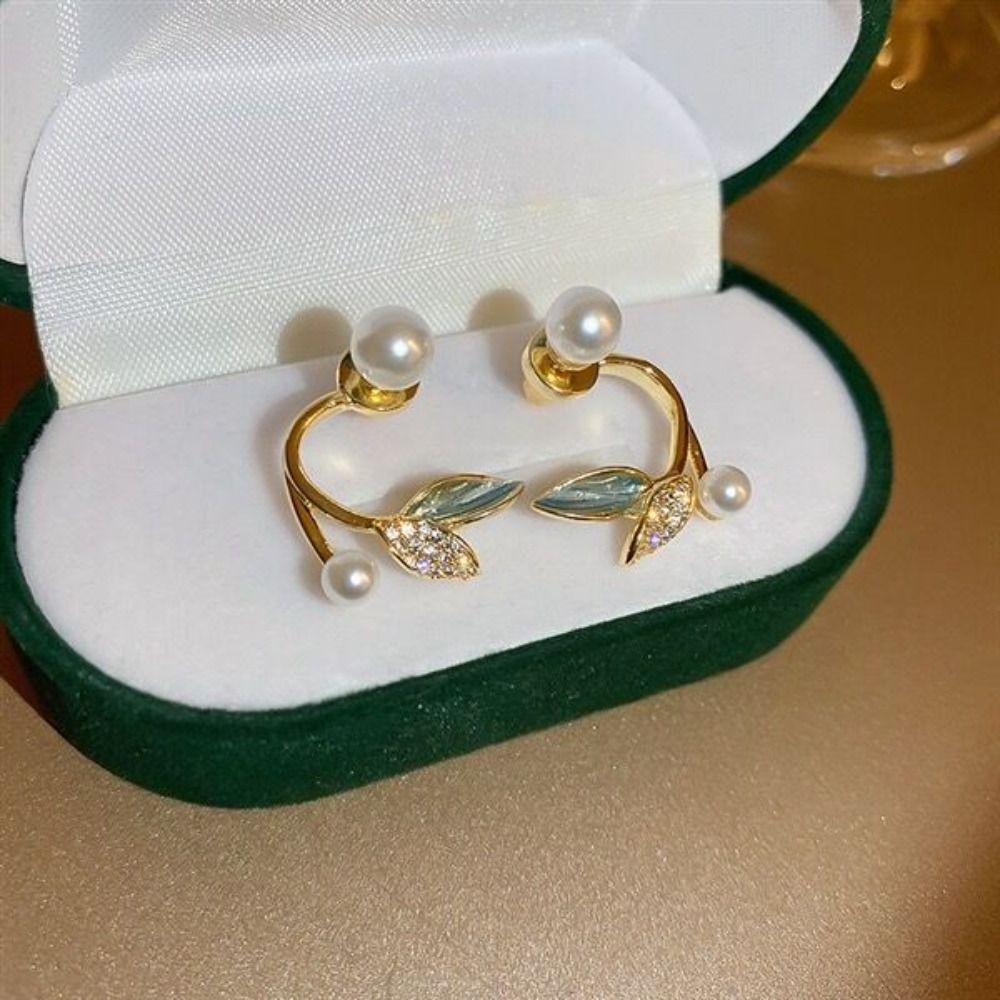 Classic Korean Style Earrings Tulip Rhinestone Jewelry Women Zinc Zinc Alloy Earrings Pearl Stud Earrings