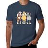 Three Cute Shetland Ponys Cartoon Tshirt Trendy Pattern Tshirt For Unisex