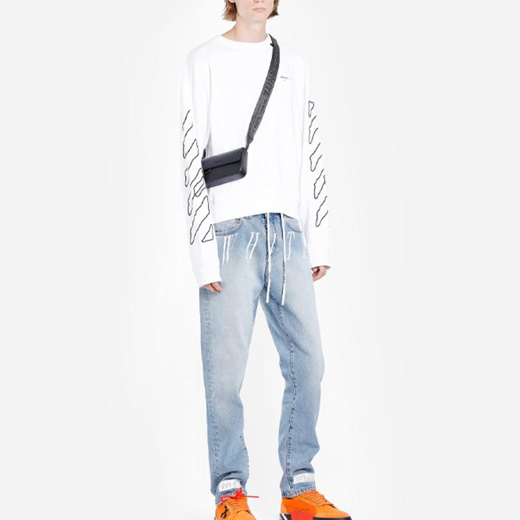 Off-White Abstract Logo Sweatshirt White Men Tops OMBA035F19E300110110