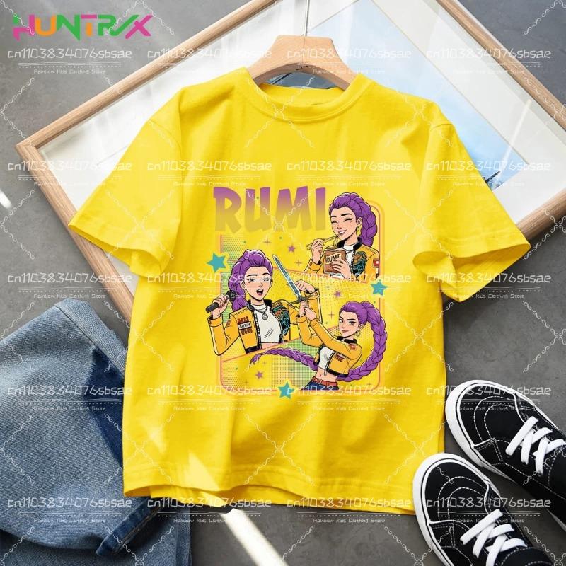 KPop Lovci démonů Zoey Potištěné tričko Dětské Nové Kreslené Měkká Bavlna Dívčí Tričko Topy K-Pop Bavlna Batole Dívčí Oblečení