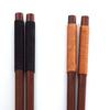 1 Pair Handmade String Natural Solid Wood Chopsticks Wrapped Handle Tableware