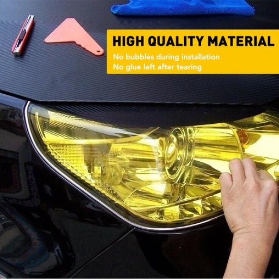 Golden Yellow 12"X72" Headlight Taillight Fog Light Tint Film Vinyl Wrap