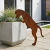 Rostige Oberfläche Hundentopf-Halter Dekoration Rustikale Tier Silhouette Gartenstatue Außenhof Dekoration