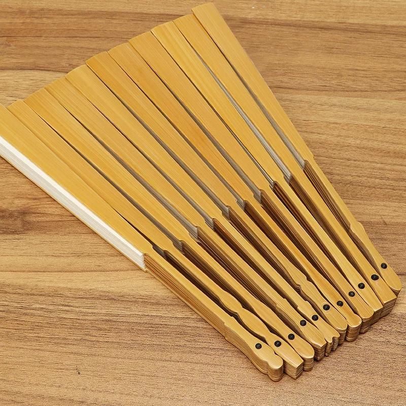 Heshantang Jade Bamboo Folding Fan Men's Fan Collectible Art Fan 95% Xuan Paper Calligraphy Fan Blank Suzhou Craft Fan Gift Fan