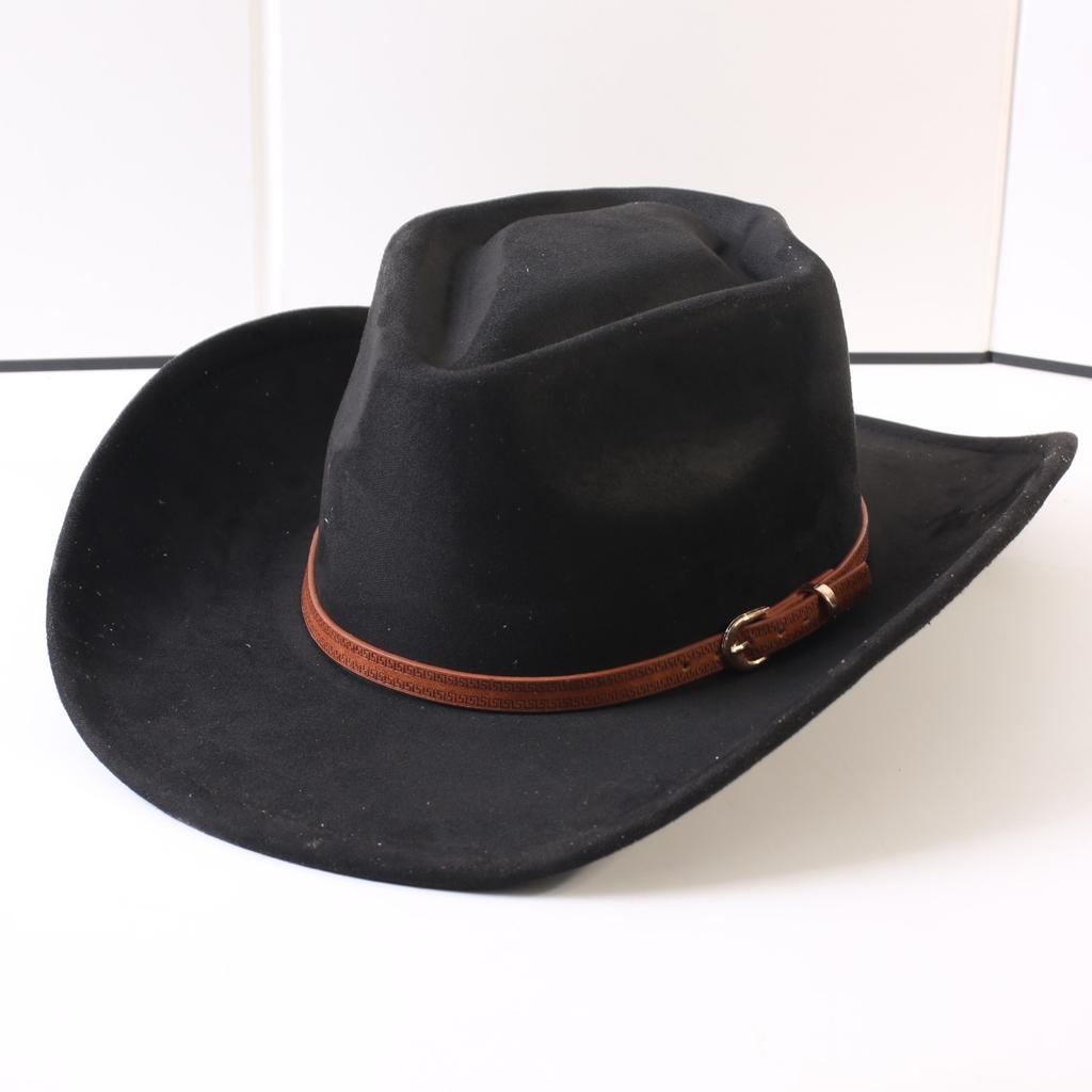 Popular European and American Classic Suede Western Cowboy Hats, Men's and Women's Retro Fashion Cowboy Hats
