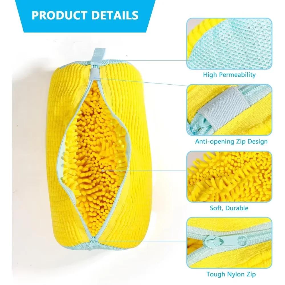 Shoe Wash Bags Padded Net Shoes Protector To Washing Machine Fluffy Fibers Polyester Laundry Bag Cleaning Dirty Shoes Pouch New