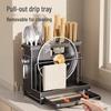 Kitchen Wall-Mounted Pot Lid & Chopping Board Storage Rack