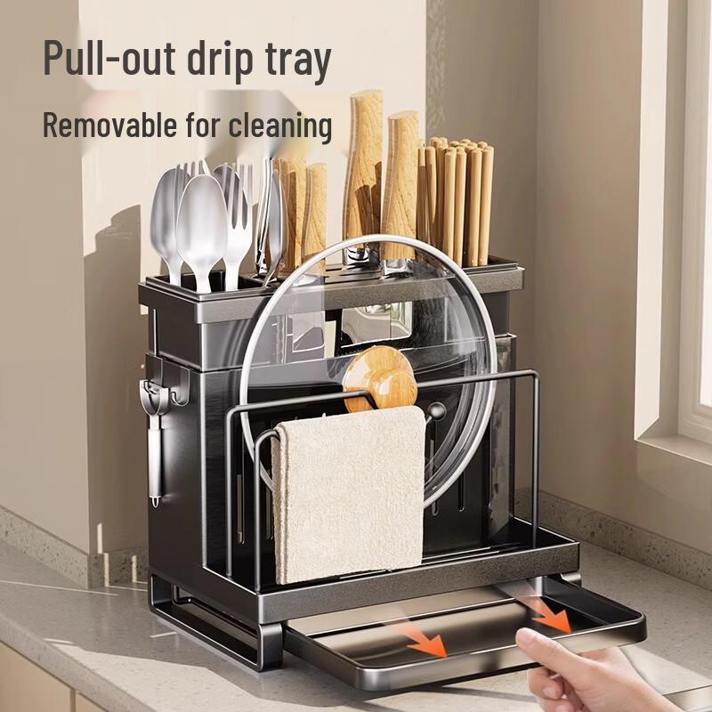 Kitchen Wall-Mounted Pot Lid & Chopping Board Storage Rack