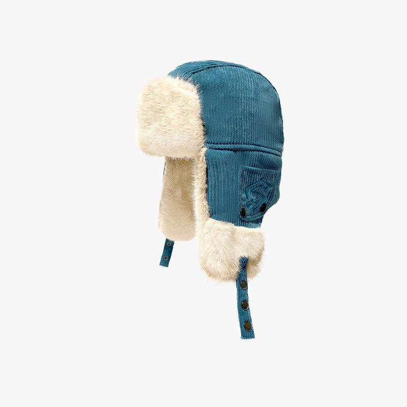 Winter Warm Cotton Hat Ear Protection Windproof Ski Hat Women Outdoor Riding Hat Flying Hat Corduroy Lei Feng Hat Men
